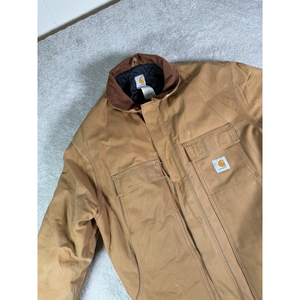 VTG Carhartt C03 BRN Arctic Jacket Mens 48 Reg Canvas Chore Barn DISTRESSED Work